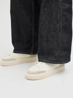 JACK & JONES Chunky Sole PU Trainers Off White Clearance