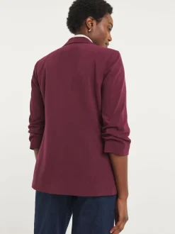 JD Williams Red Ruched Sleeve Blazer