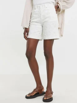JD Williams White Floral Embroidered Denim Shorts Best