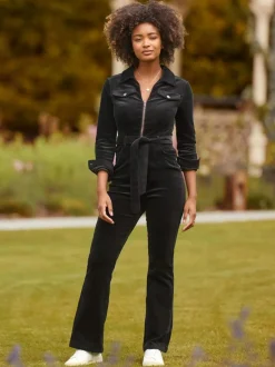 Joe Browns Black Stretch Fit Darcy Cord Jumpsuit Sale
