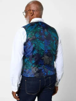 Joe Browns Green Contrast Buttons Check Trim Tailored Waistcoat Sale