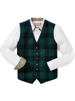 Joe Browns Green Contrast Buttons Check Trim Tailored Waistcoat Sale