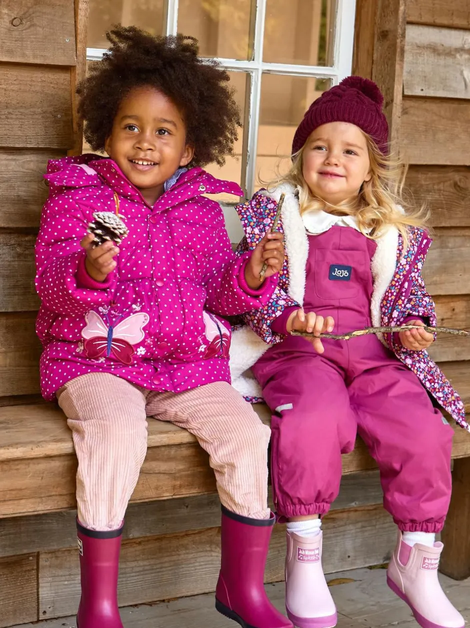 Jojo Maman Bébé Embroidered Cable Hat Berry Clearance