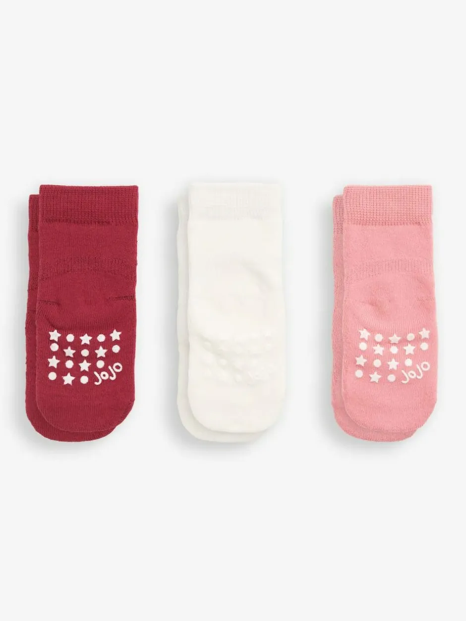 Jojo Maman Bébé 3-Pack Extra Thick Socks Berry Pink Outlet
