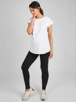 Jojo Maman Bébé Black Cotton Rich Jersey Maternity Leggings Outlet
