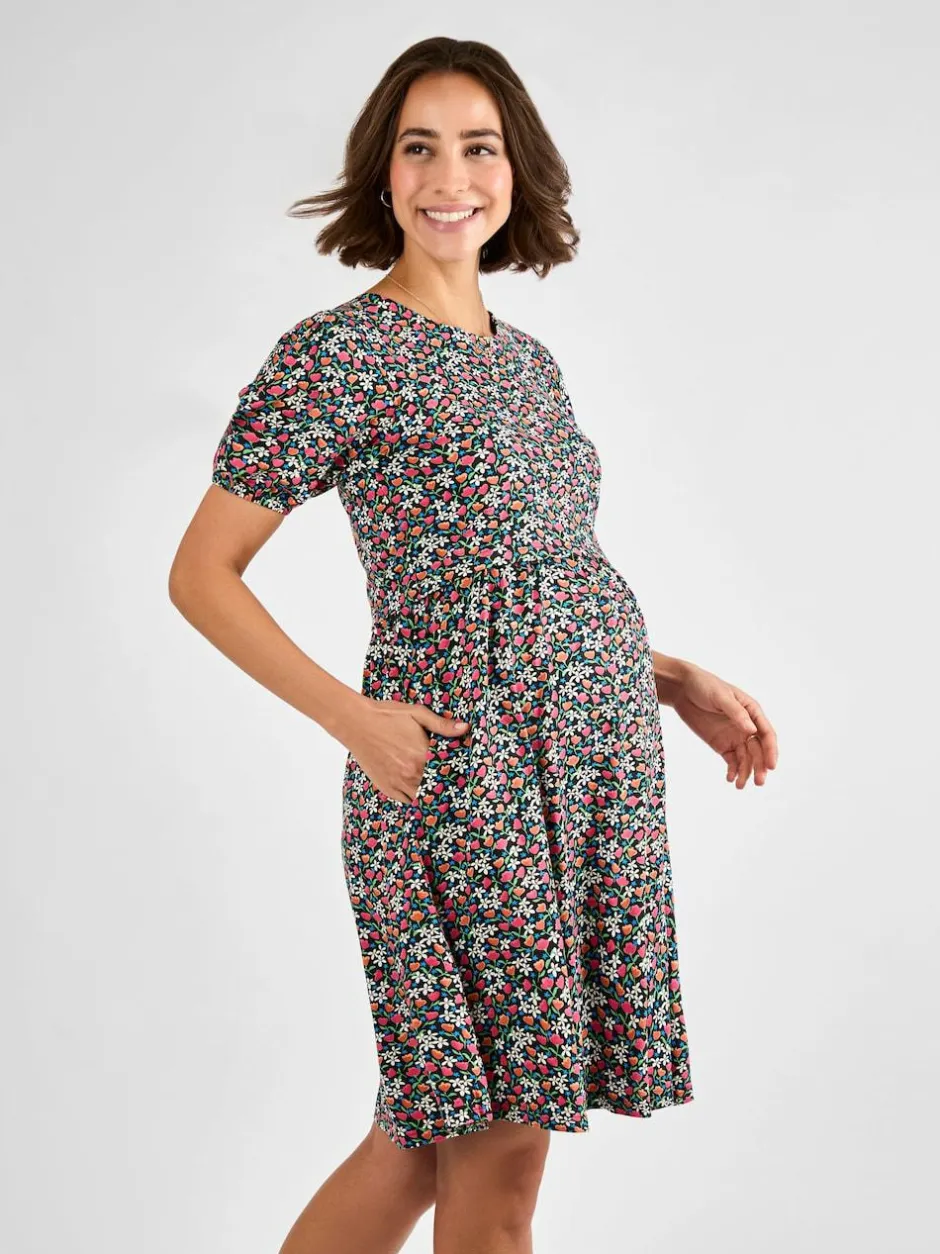 Jojo Maman Bébé Black Double Layer Maternity & Nursing Jersey Dress Clearance