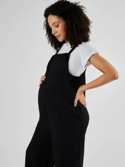 Jojo Maman Bébé Wide Leg Maternity Linen Dungaree Black Best