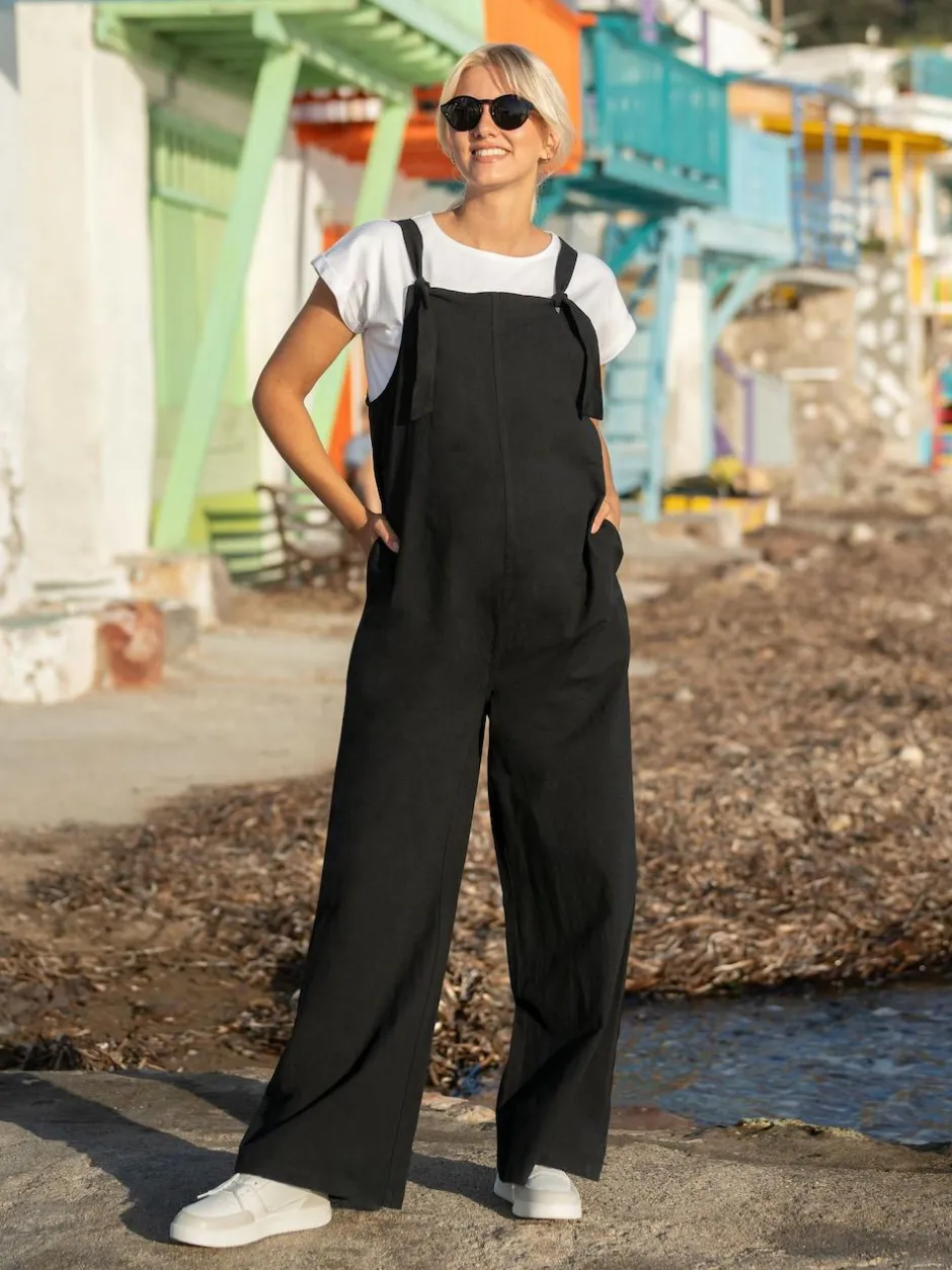 Jojo Maman Bébé Wide Leg Maternity Linen Dungaree Black Best