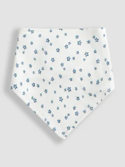 Jojo Maman Bébé Cotton 3-Pack Dribble Bib Blue Outlet
