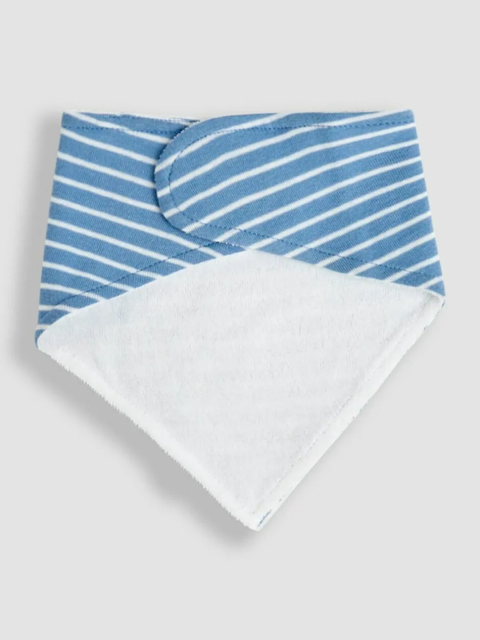 Jojo Maman Bébé Cotton 3-Pack Dribble Bib Blue Outlet