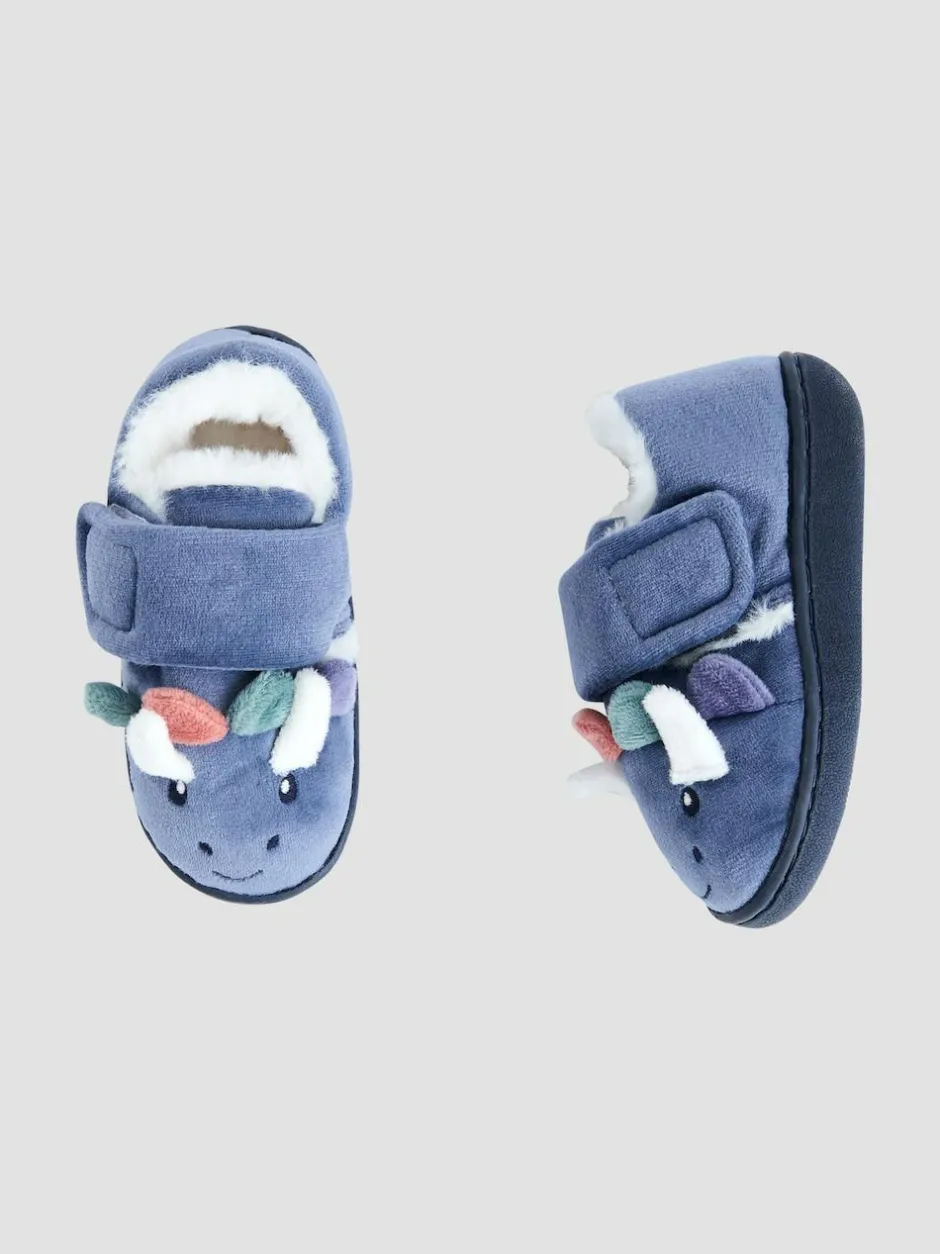 Jojo Maman Bébé Blue Dino Slipper Shoe Hot