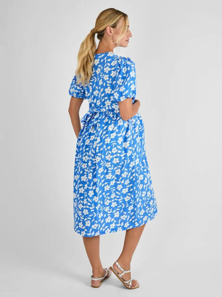 Jojo Maman Bébé Blue Floral Print Maternity Midi Dress Sale