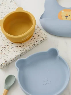 Jojo Maman Bébé My First Silicone Mealtime Bear Set Blue Outlet