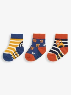 Jojo Maman Bébé Blue 3-Pack Safari Socks Discount