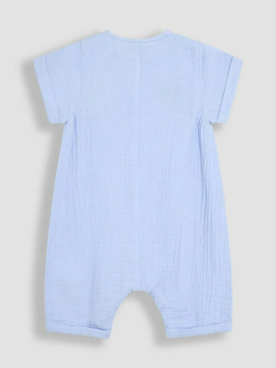 Jojo Maman Bébé Blue Peter Rabbit™ Cheesecloth Button Front 100% Cotton Romper New