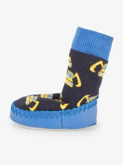 Jojo Maman Bébé Moccasin Slipper Socks Cobalt Blue Outlet