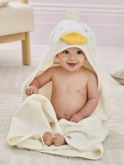 Jojo Maman Bébé Cream Duck Character Hooded Towel Best