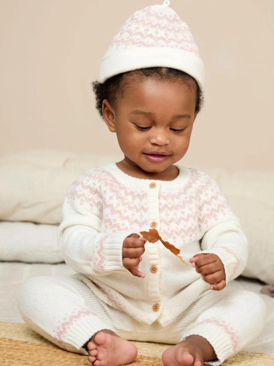 Jojo Maman Bébé Knit 3- Piece Set Cream Fair Isle Clearance