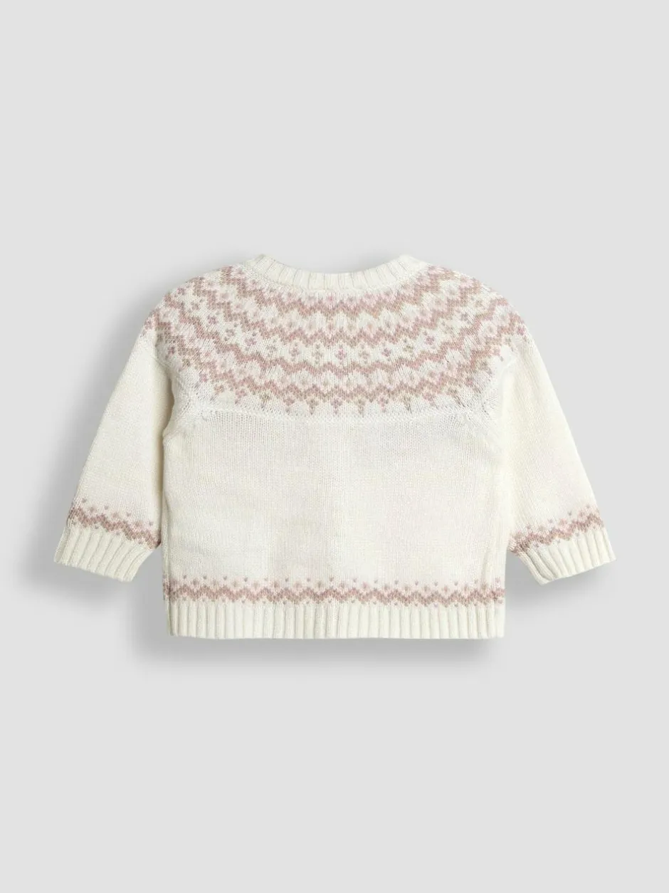 Jojo Maman Bébé Knit 3- Piece Set Cream Fair Isle Clearance