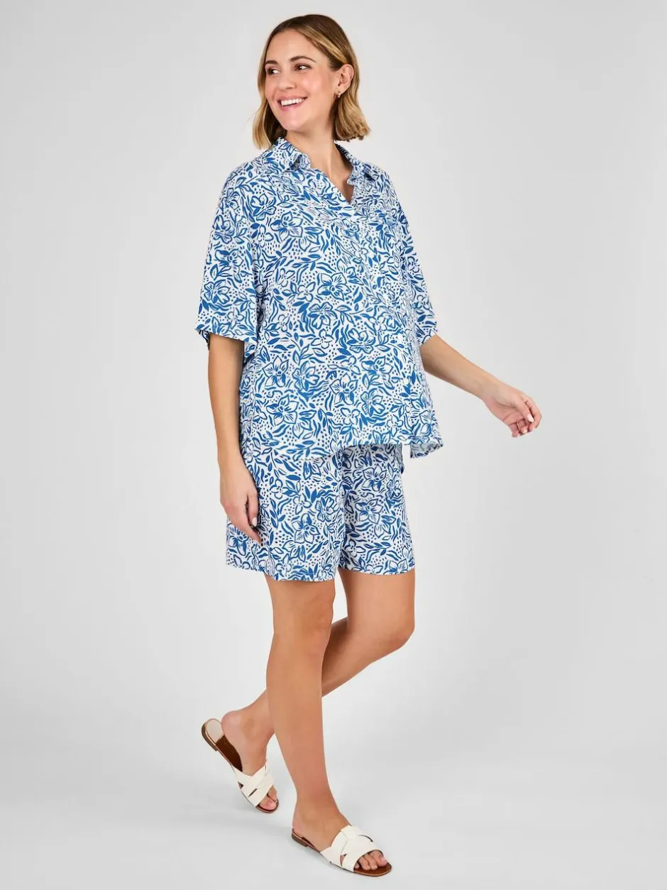 Jojo Maman Bébé Cream Floral Patterned Maternity Shorts Sale