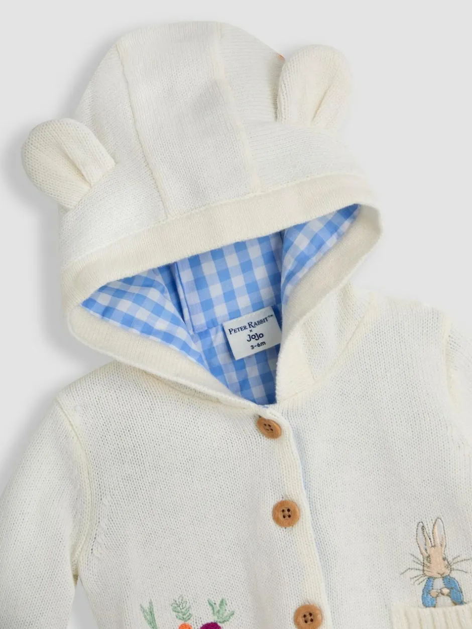 Jojo Maman Bébé Cream Peter Rabbit™ Embroidered Cardigan Best