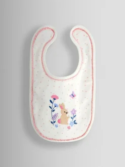 Jojo Maman Bébé Cream Speckled Hedgehog 2-Pack Embroidered Appliqué Bibs Best