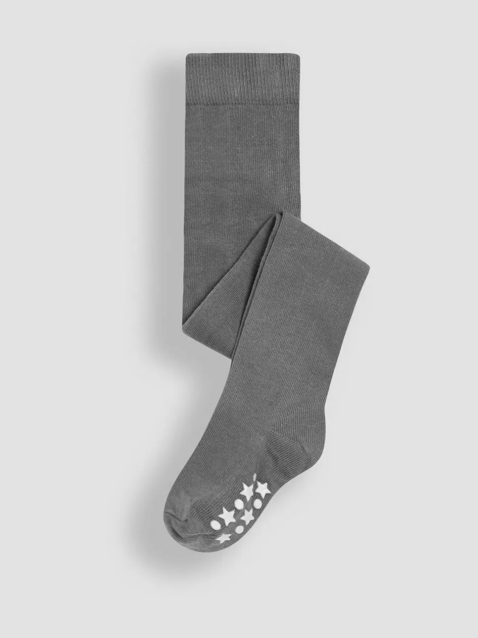 Jojo Maman Bébé Dark Grey Cotton Rich Plain Tights Best
