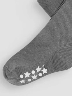 Jojo Maman Bébé Dark Grey Cotton Rich Plain Tights Best