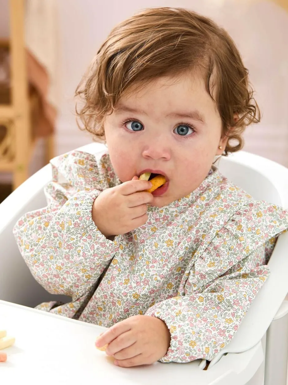 Jojo Maman Bébé Ditsy Floral Frill Sleeved Bib Clearance