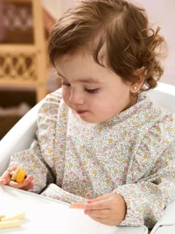 Jojo Maman Bébé Ditsy Floral Frill Sleeved Bib Clearance