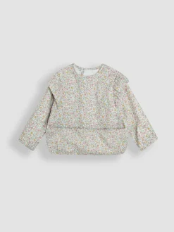 Jojo Maman Bébé Ditsy Floral Frill Sleeved Bib Clearance