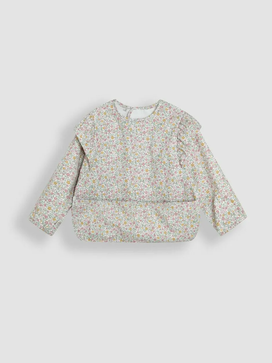 Jojo Maman Bébé Ditsy Floral Frill Sleeved Bib Clearance