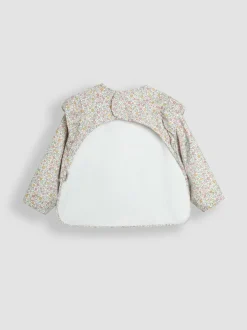 Jojo Maman Bébé Ditsy Floral Frill Sleeved Bib Clearance