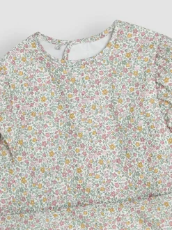 Jojo Maman Bébé Ditsy Floral Frill Sleeved Bib Clearance