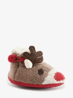 Jojo Maman Bébé Fawn Knitted Reindeer Slipper Boots Discount