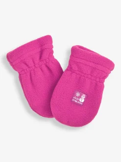 Jojo Maman Bébé Fuchsia Pink Polarfleece Pop-On Mittens Hot