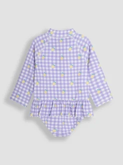 Jojo Maman Bébé Gingham Long Sleeve Swimsuit New