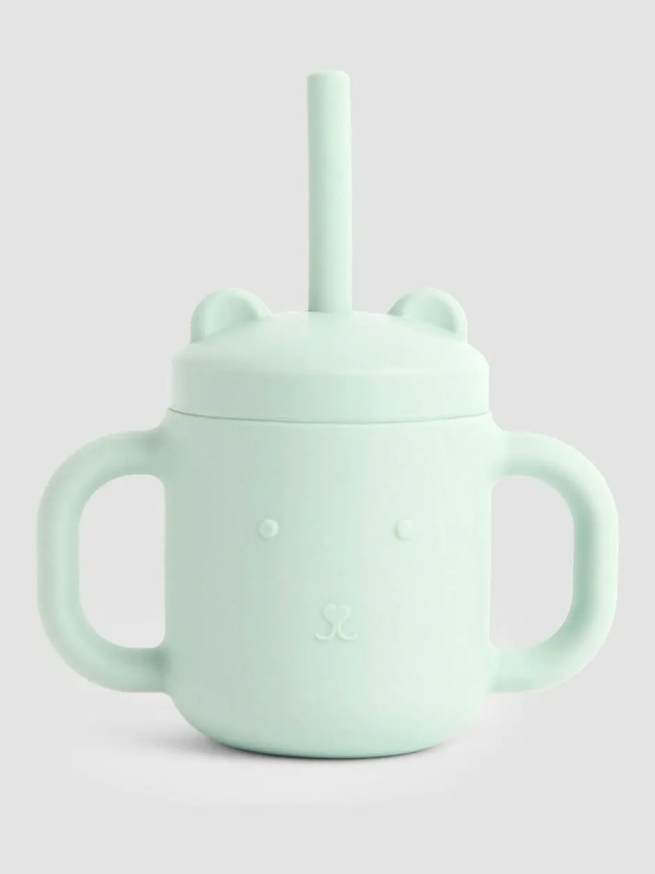 Jojo Maman Bébé Green Bear Silicone Sippy Cup with Straw Sale