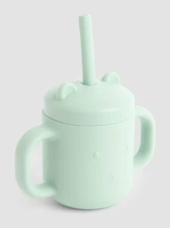 Jojo Maman Bébé Green Bear Silicone Sippy Cup with Straw Sale