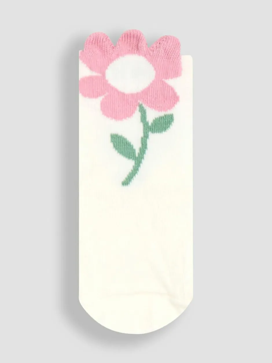 Jojo Maman Bébé Green 3-Pack Flower Socks Clearance