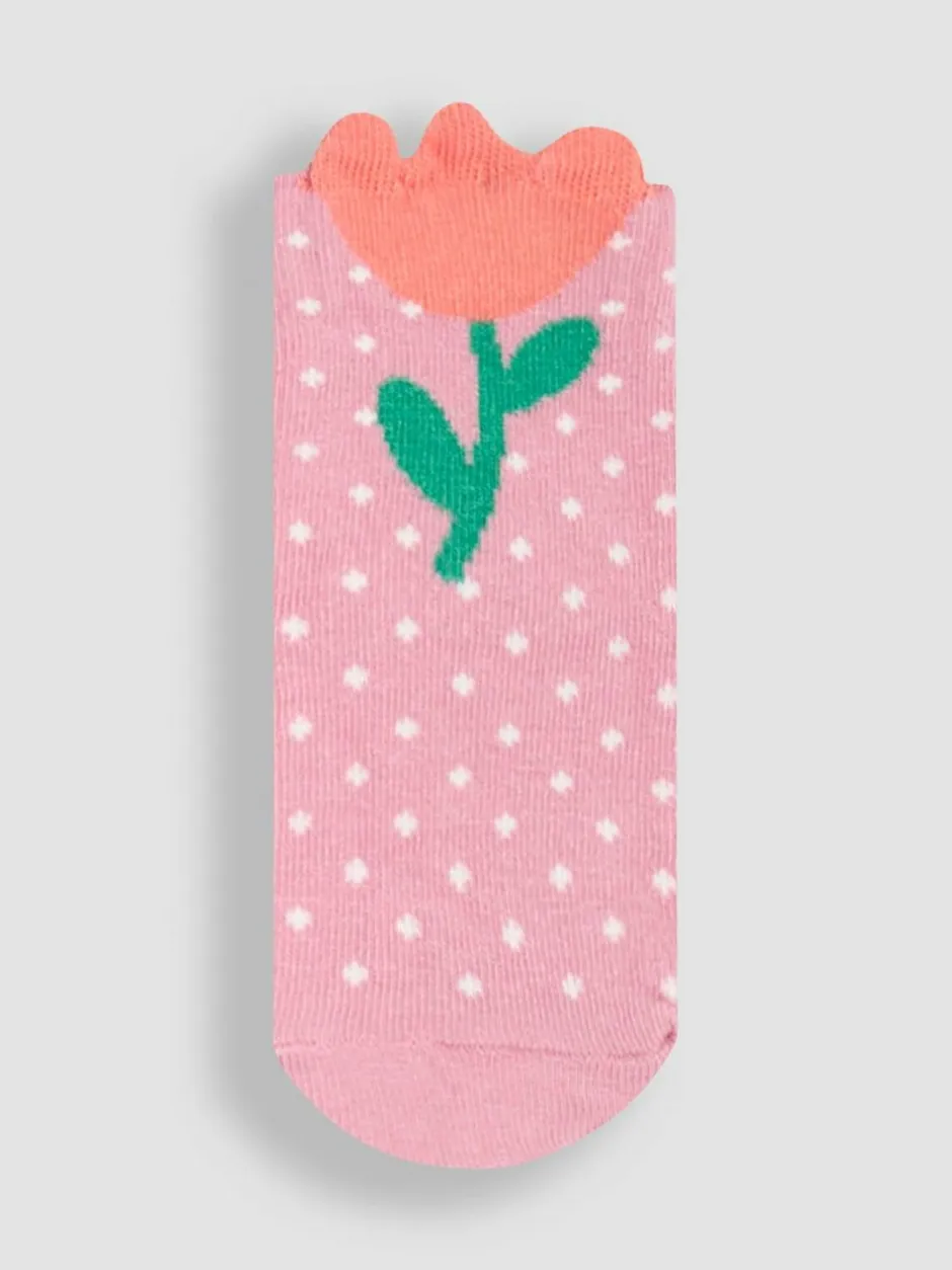Jojo Maman Bébé Green 3-Pack Flower Socks Clearance
