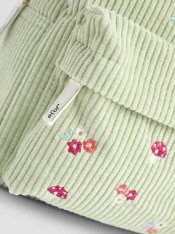 Jojo Maman Bébé Green Woodland Corduroy Embroidered Backpack Clearance