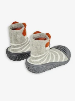 Jojo Maman Bébé Grey Indoor Outdoor Fox Slipper Socks New