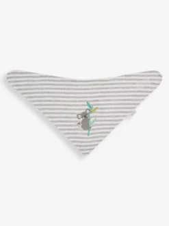 Jojo Maman Bébé Grey Koala 3-Pack Cotton Baby Dribble Bibs Outlet