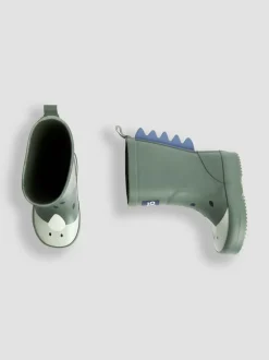 Jojo Maman Bébé Character Wellies Khaki Green Dino Outlet