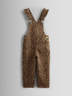 Jojo Maman Bébé Leopard Print Dungaree & T-Shirt Set New