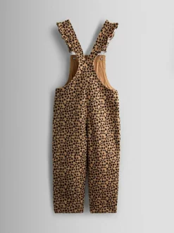 Jojo Maman Bébé Leopard Print Dungaree & T-Shirt Set New