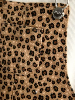 Jojo Maman Bébé Leopard Print Dungaree & T-Shirt Set New