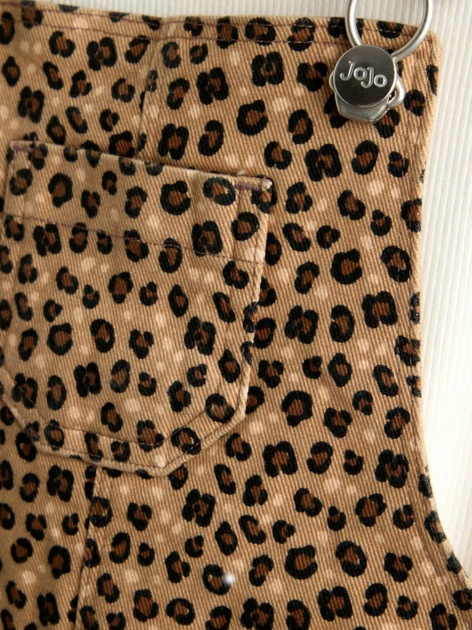 Jojo Maman Bébé Leopard Print Dungaree & T-Shirt Set New