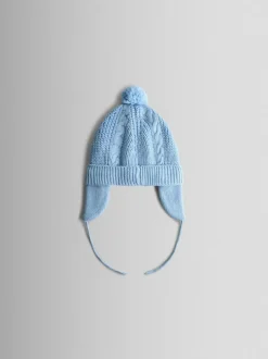 Jojo Maman Bébé Light Blue Cosy Pom Pom Rib Hat Discount